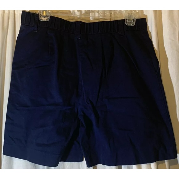 Kim Rogers Navy Blue Shorts Womens 10 Belt Loops Chino Elastic Waist Pockets - Picture 3 of 7